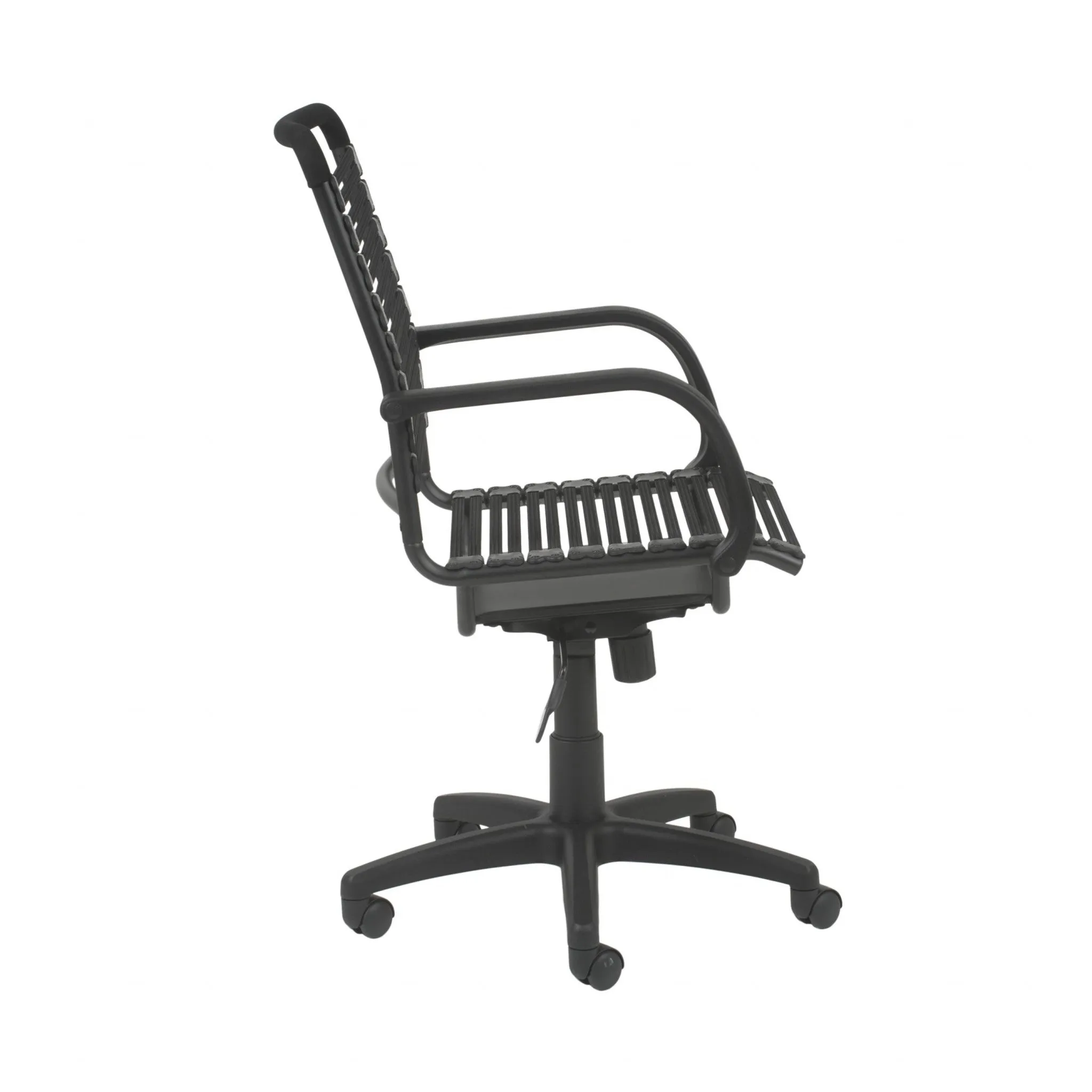 45" All Black Flat Bungee Cord High Back Office Chair By Homeroots