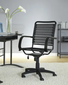 45" All Black Flat Bungee Cord High Back Office Chair By Homeroots