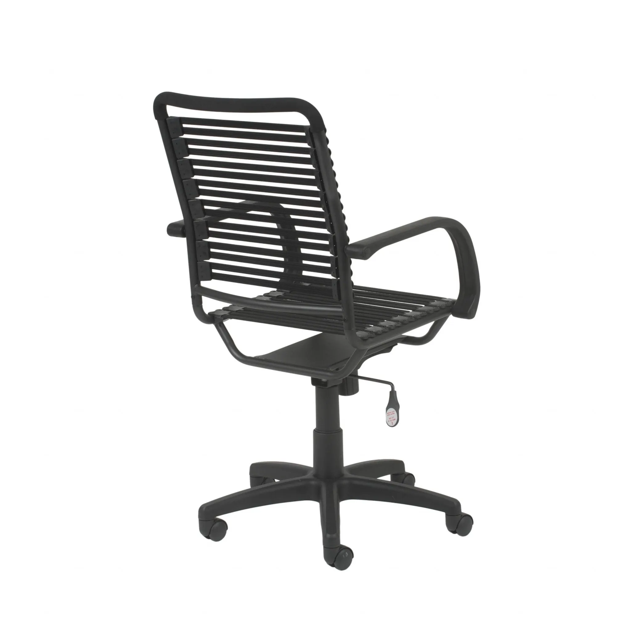 45" All Black Flat Bungee Cord High Back Office Chair By Homeroots