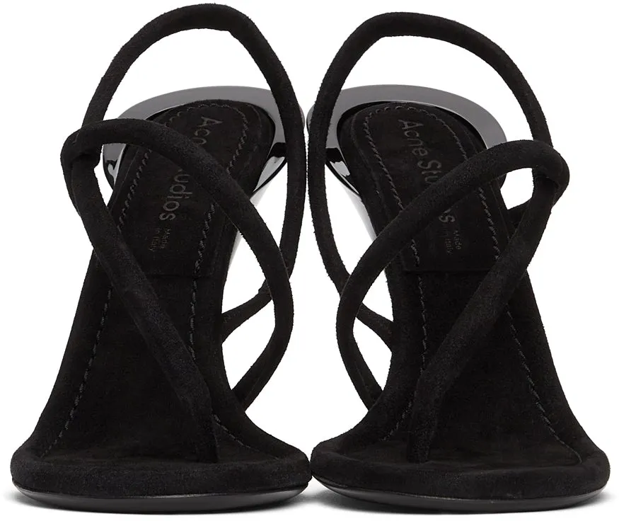 Acne Studios Black Suede Stiletto Sandals