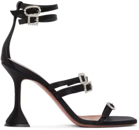 Amina Muaddi Black Robyn Heeled Sandals