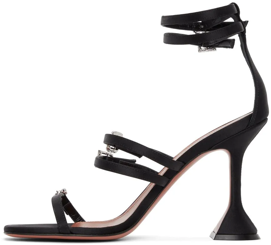 Amina Muaddi Black Robyn Heeled Sandals
