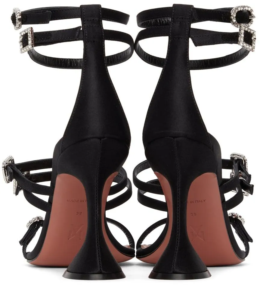 Amina Muaddi Black Robyn Heeled Sandals