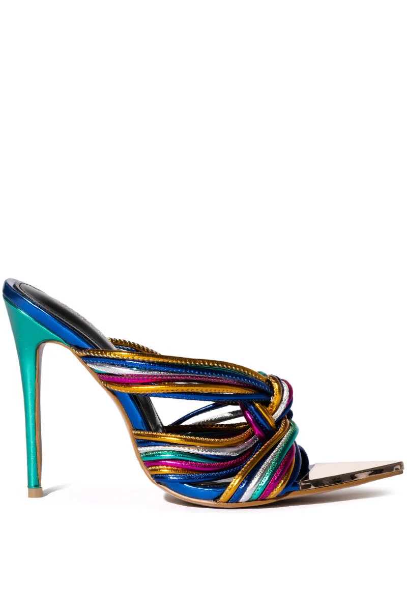 AZALEA WANG FIFI MULTI COLORED STILETTO SANDAL