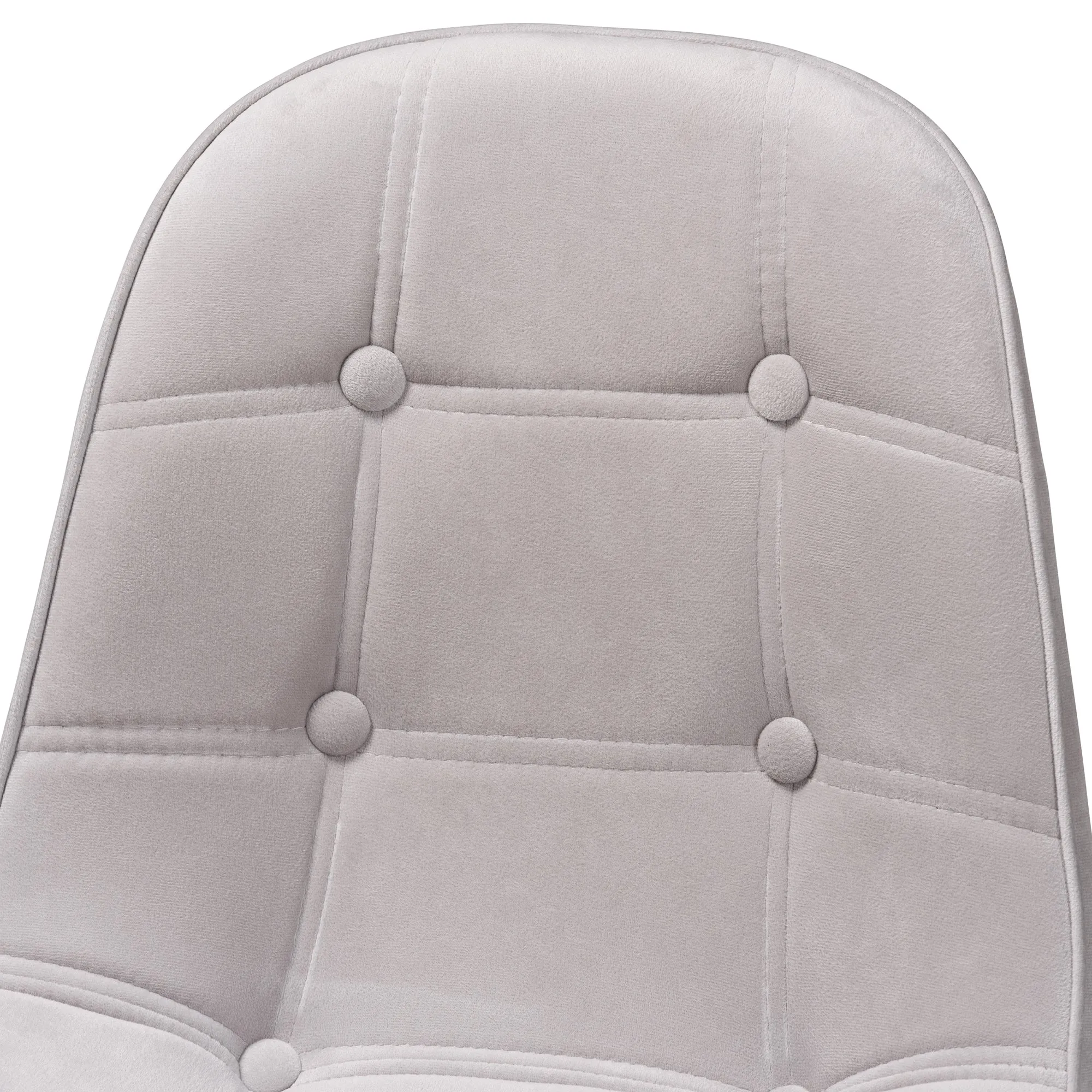 Baxton Studio Kabira Contemporary Glam and Luxe Grey Velvet Fabric and Gold Metal Swivel Office chair
