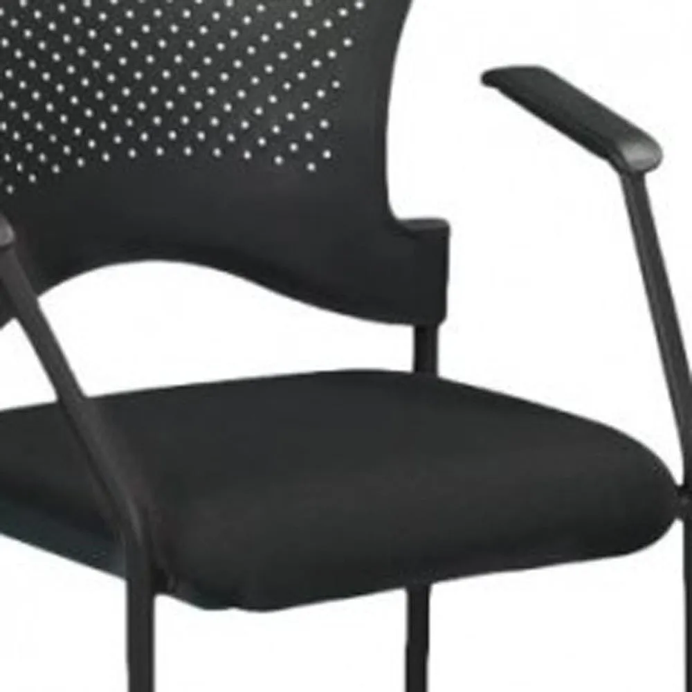 Black Frame Plastic / Fabric Guest Chair By Homeroots - 372367