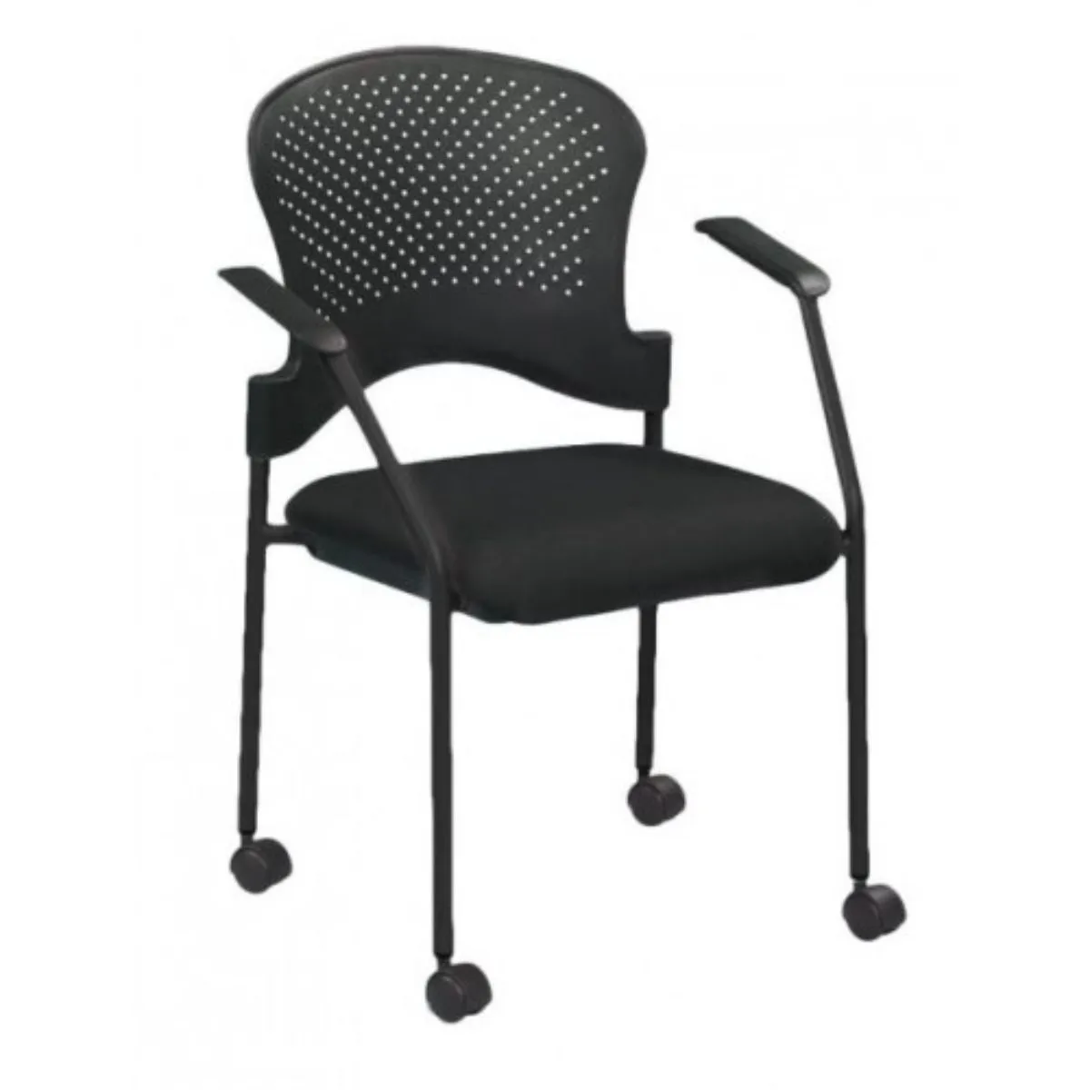 Black Frame Plastic / Fabric Guest Chair By Homeroots - 372367