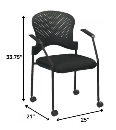 Black Frame Plastic / Fabric Guest Chair By Homeroots - 372367
