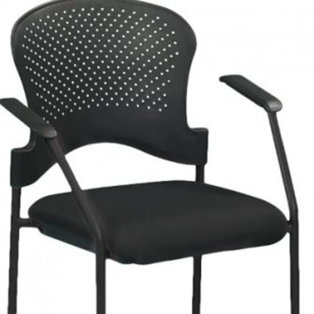 Black Frame Plastic / Fabric Guest Chair By Homeroots - 372367