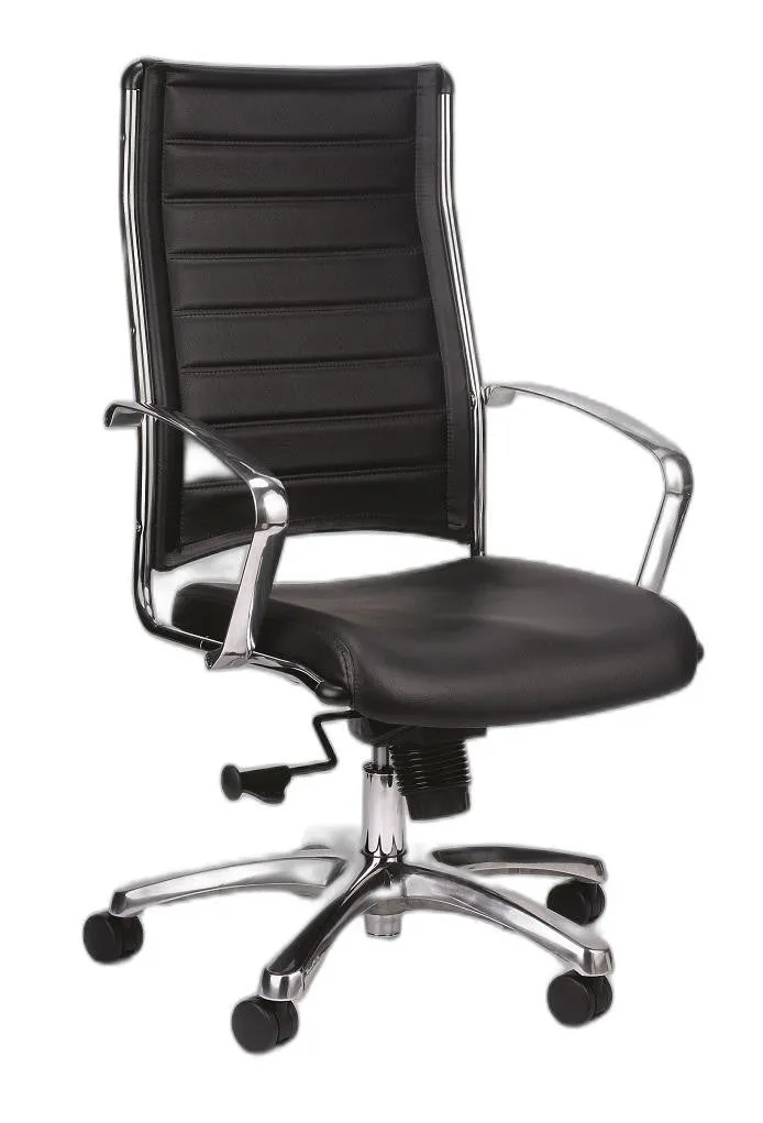 Black Leather Chair By Homeroots - 372384