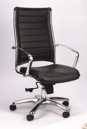 Black Leather Chair By Homeroots - 372384