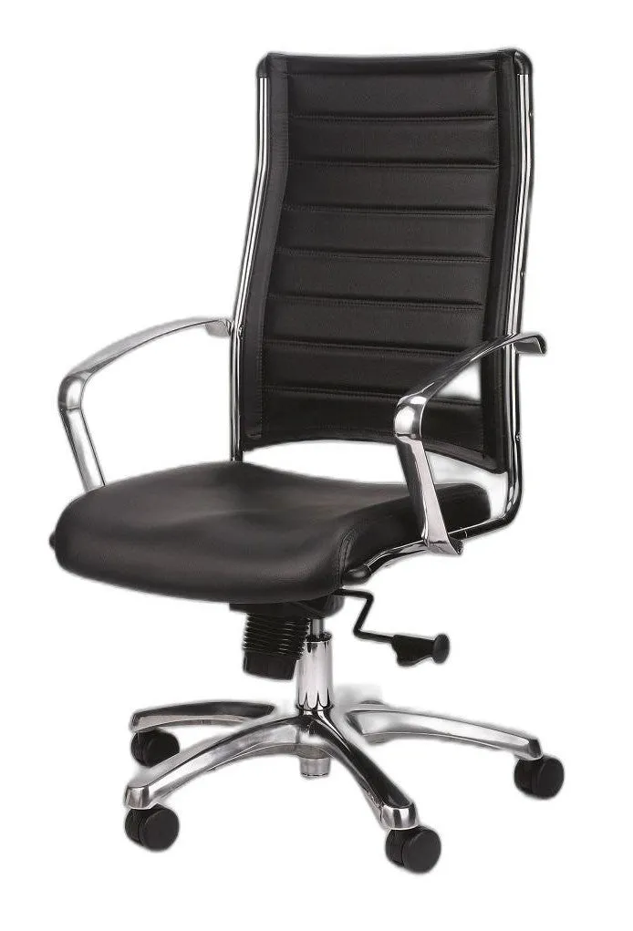 Black Leather Chair By Homeroots - 372384