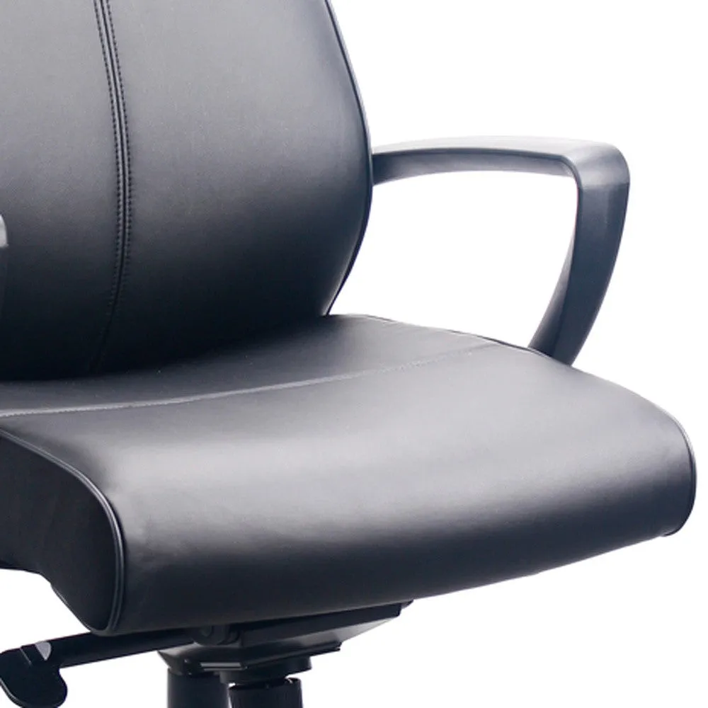 Black Leather Chair By Homeroots - 372455