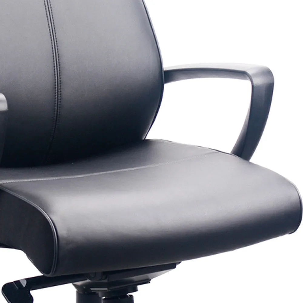 Black Leather Chair By Homeroots - 372455