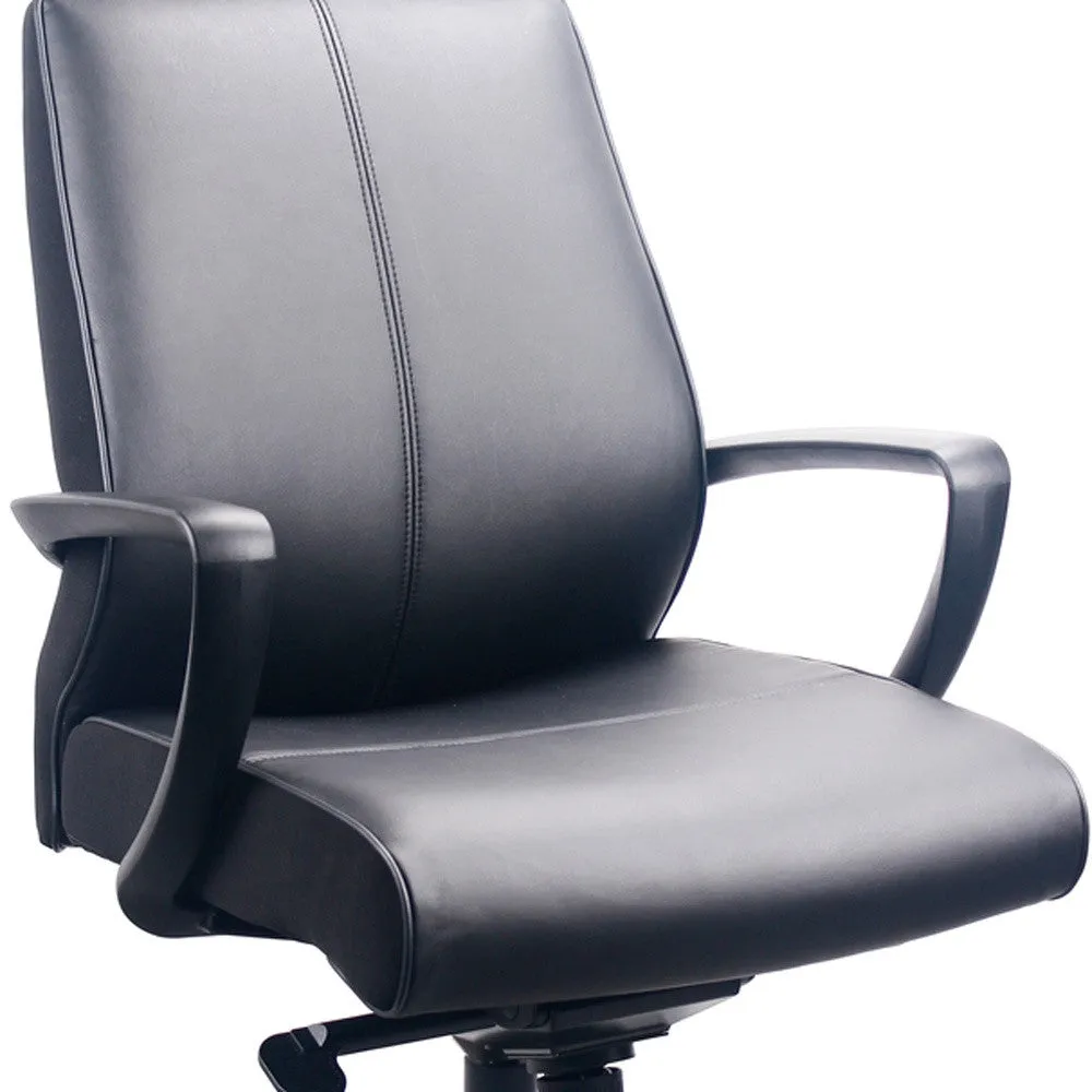 Black Leather Chair By Homeroots - 372455