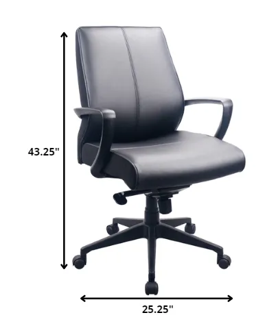 Black Leather Chair By Homeroots - 372455