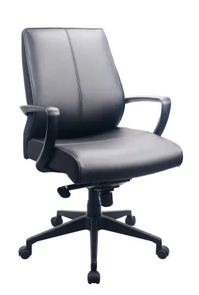 Black Leather Chair By Homeroots - 372455