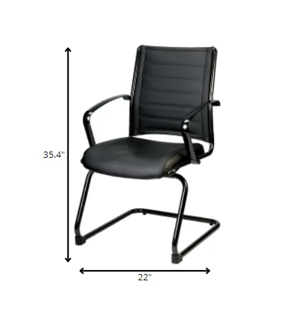 Black Leather Guest Chair By Homeroots - 372380