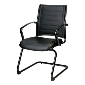 Black Leather Guest Chair By Homeroots - 372380