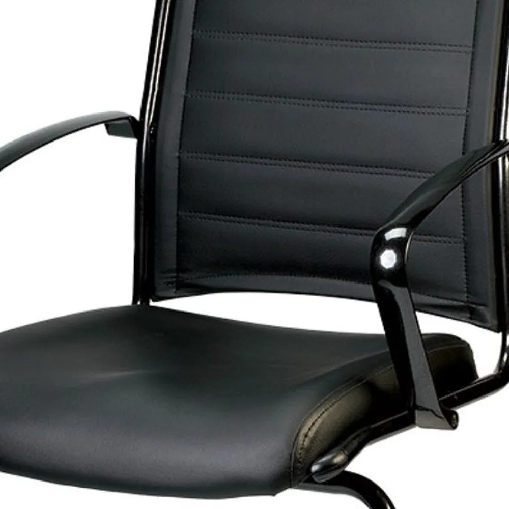 Black Leather Guest Chair By Homeroots - 372380