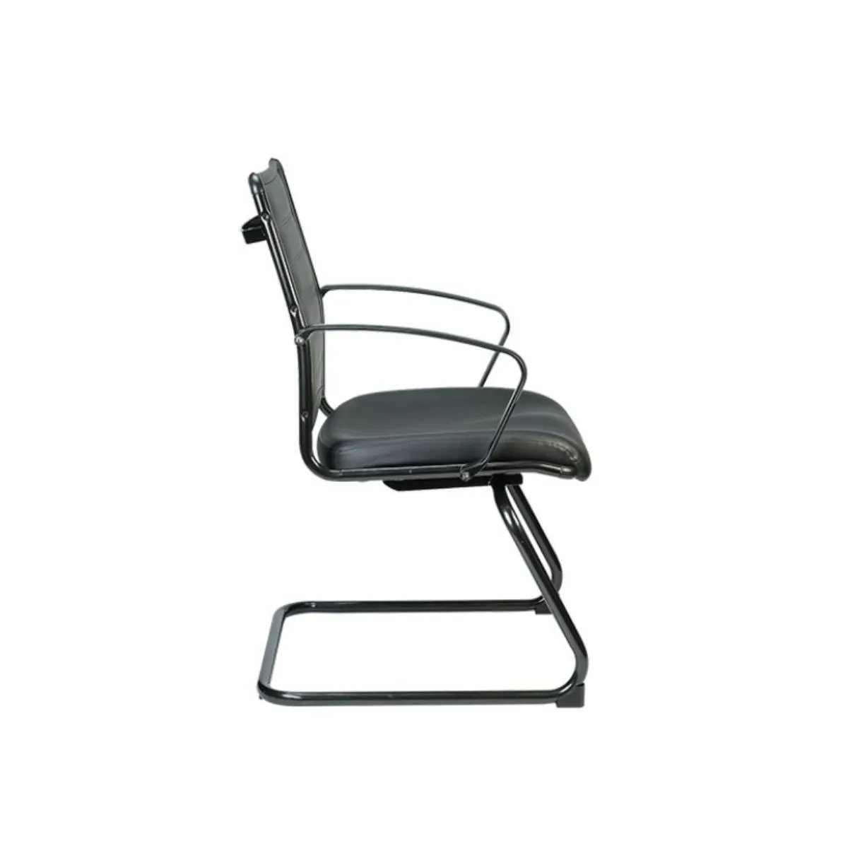 Black Leather Guest Chair By Homeroots - 372380