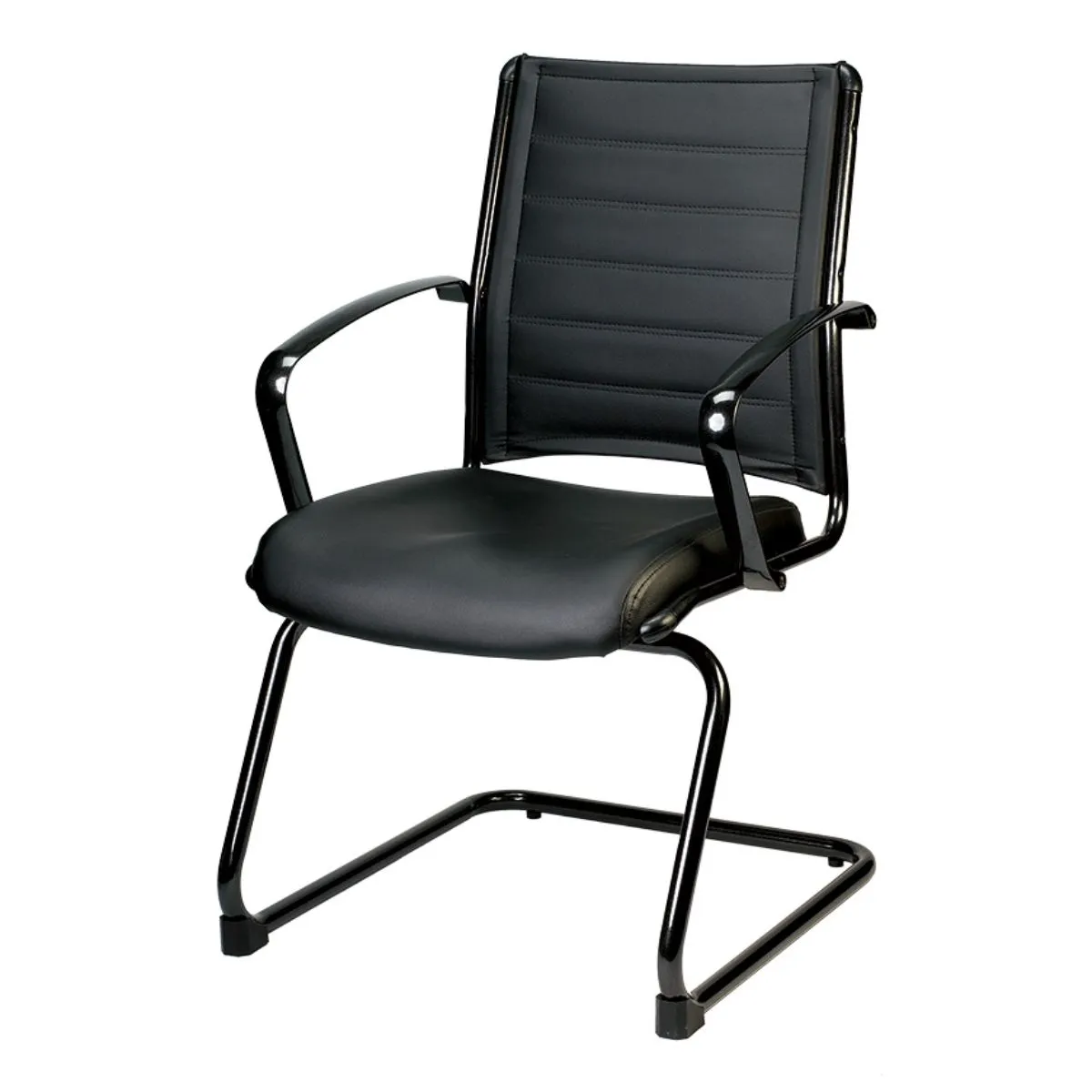 Black Leather Guest Chair By Homeroots - 372380