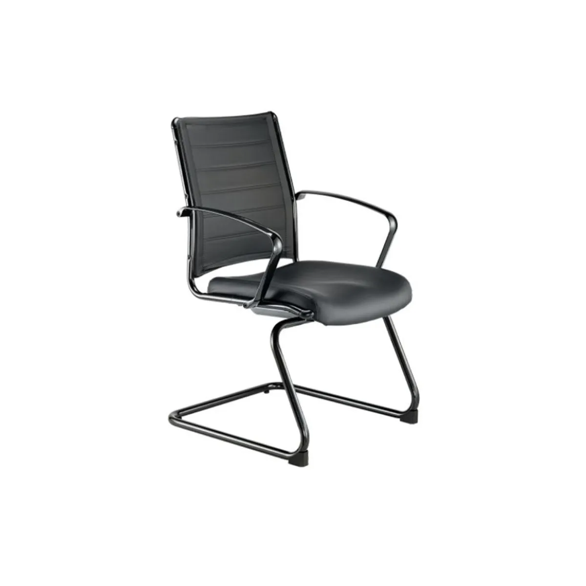Black Leather Guest Chair By Homeroots - 372380