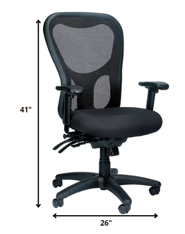 Black Mesh Fabric Chair By Homeroots - 372415