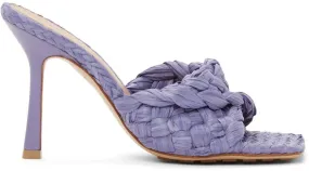 Bottega Veneta Purple Raffia Stretch Heeled Mules