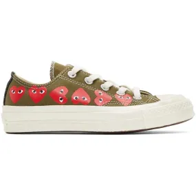 Comme des GarÃ§ons Play Khaki Converse Edition Multiple Heart Chuck 70 Sneakers