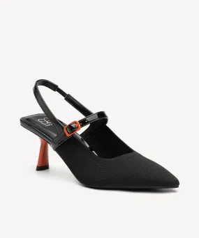 Elegant Chic Stiletto Heeled Slingback - Low Heeled