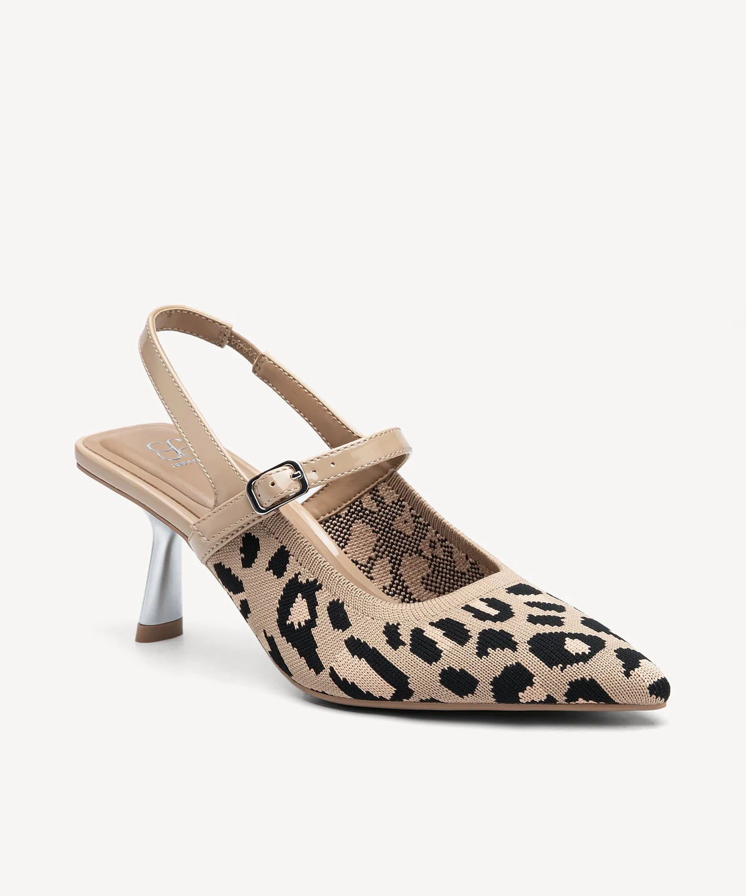 Elegant Chic Stiletto Heeled Slingback - Low Heeled