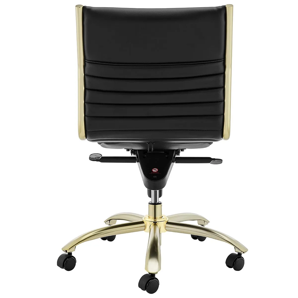 Executive Black and Gold Low Back No Arm Office Chair By Homeroots