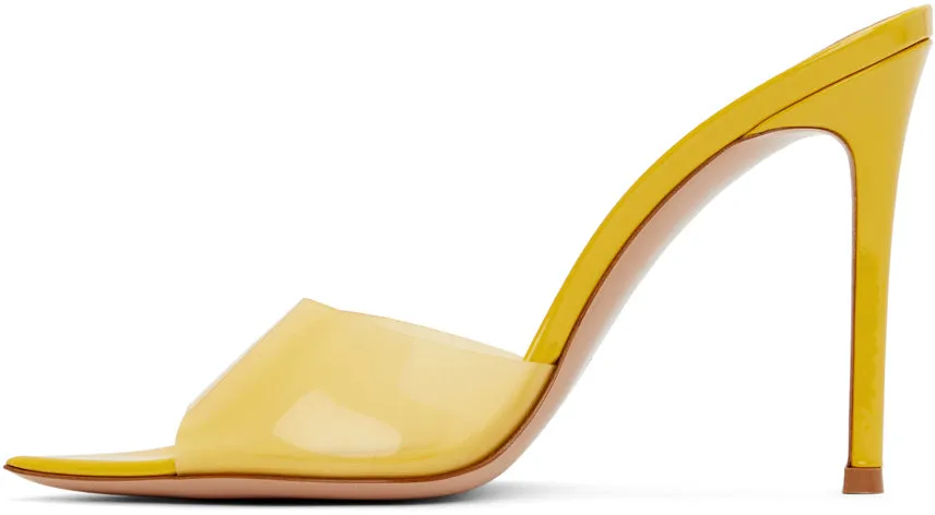 Gianvito Rossi Yellow Patent Elle 105 Heeled Sandals