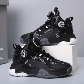 Kids Boys Non-slip No Tie Shoelaces Basketball Sneakers