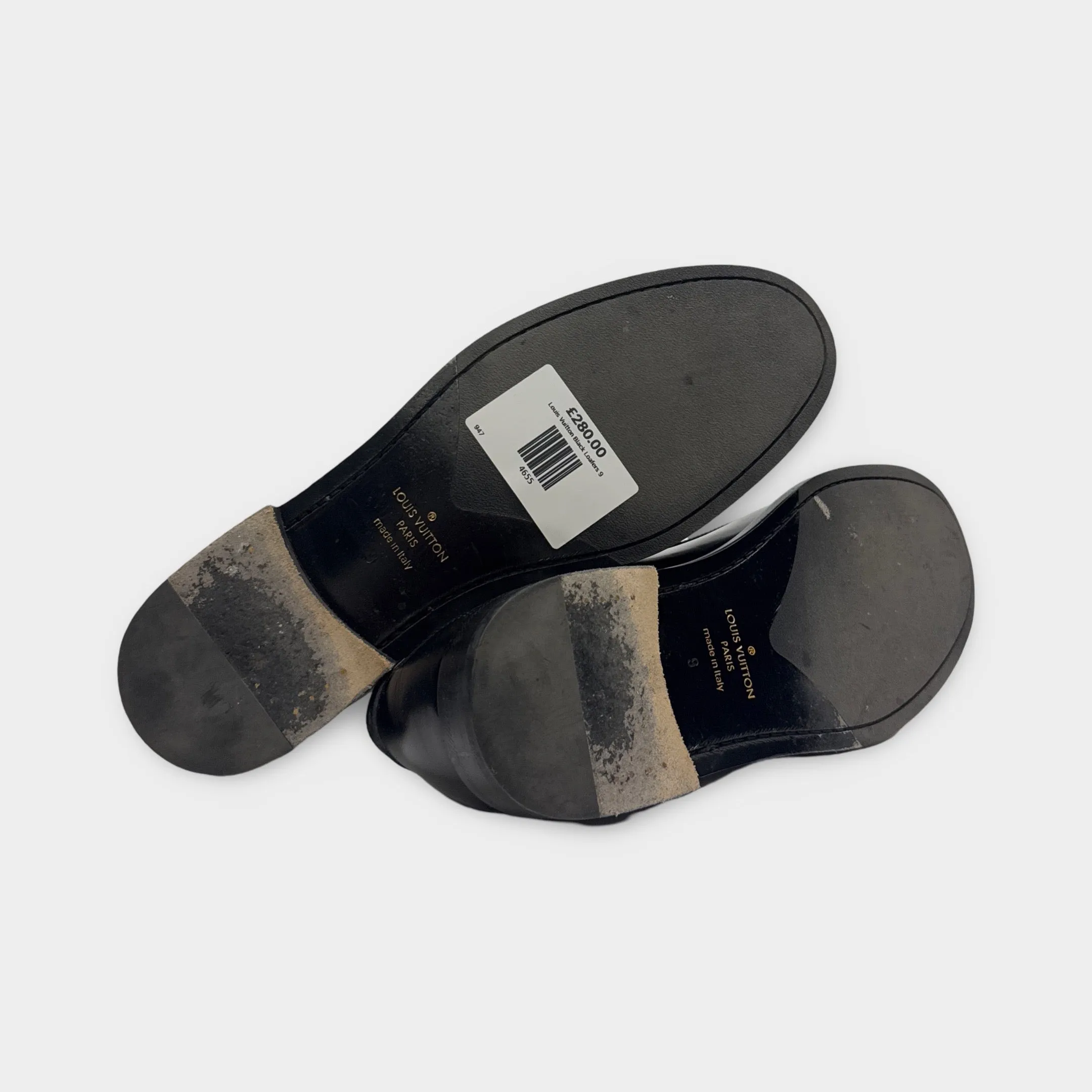 Louis Vuitton Men's Black Loafers With Front Logo