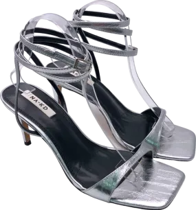 NA-KD Silver Strappy Heeled Sandals UK 7