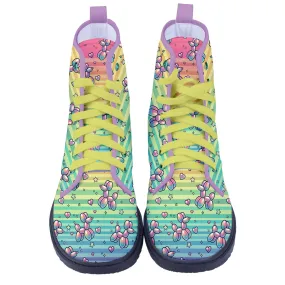 Retro Rainbow Women's Canvas Boots