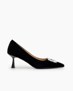 Rhinestone Decor Pointed Toe Stiletto Heeled Pumps