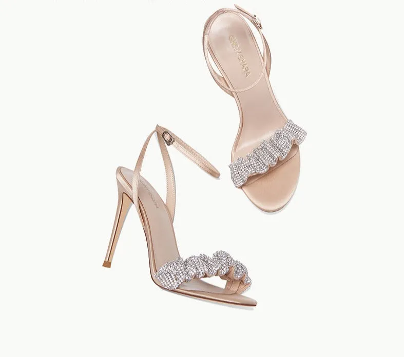 Summer new word with rhinestone stiletto high-heeled sandals- Lari