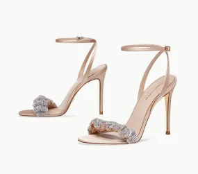 Summer new word with rhinestone stiletto high-heeled sandals- Lari