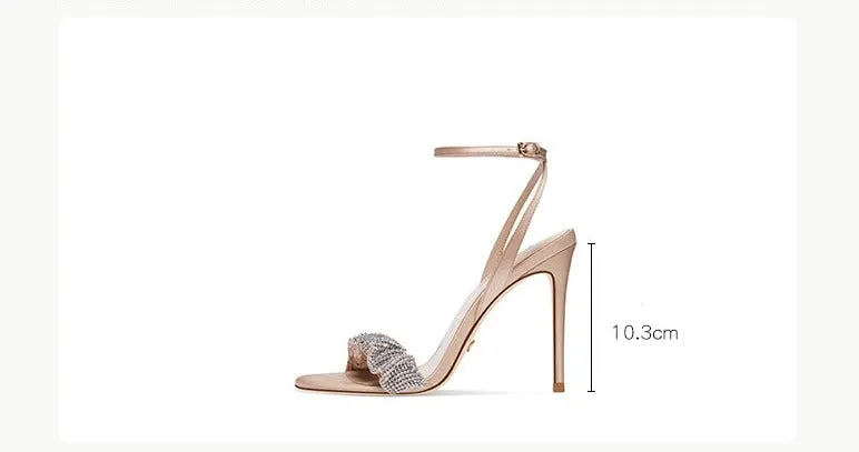 Summer new word with rhinestone stiletto high-heeled sandals- Lari