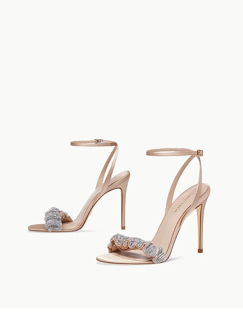 Summer new word with rhinestone stiletto high-heeled sandals- Lari