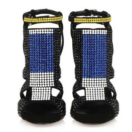 Wedge Heel Suede Rhinestone Summer Sandals