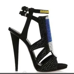 Wedge Heel Suede Rhinestone Summer Sandals