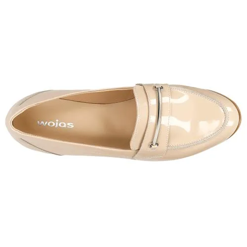 Wojas Beige Leather Loafers | 46074-34