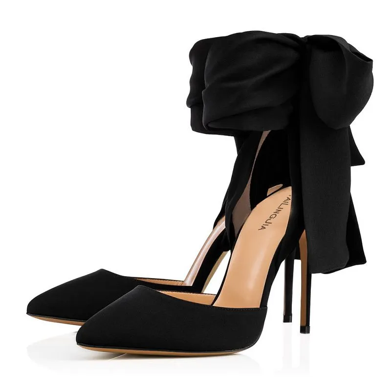 Women Red Heels Point Toe Bandage Stiletto Prom Wedding Shoes