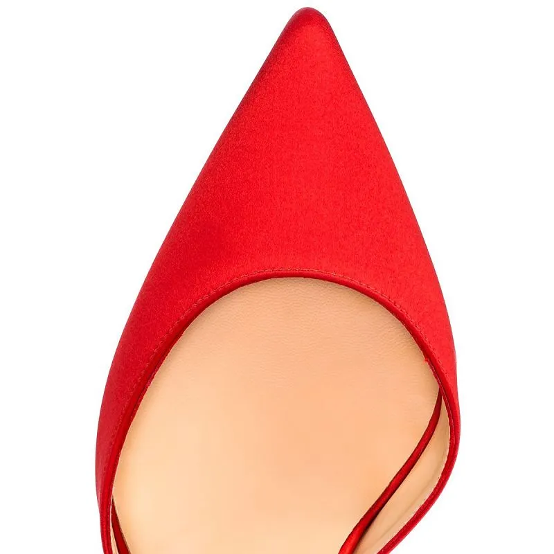 Women Red Heels Point Toe Bandage Stiletto Prom Wedding Shoes
